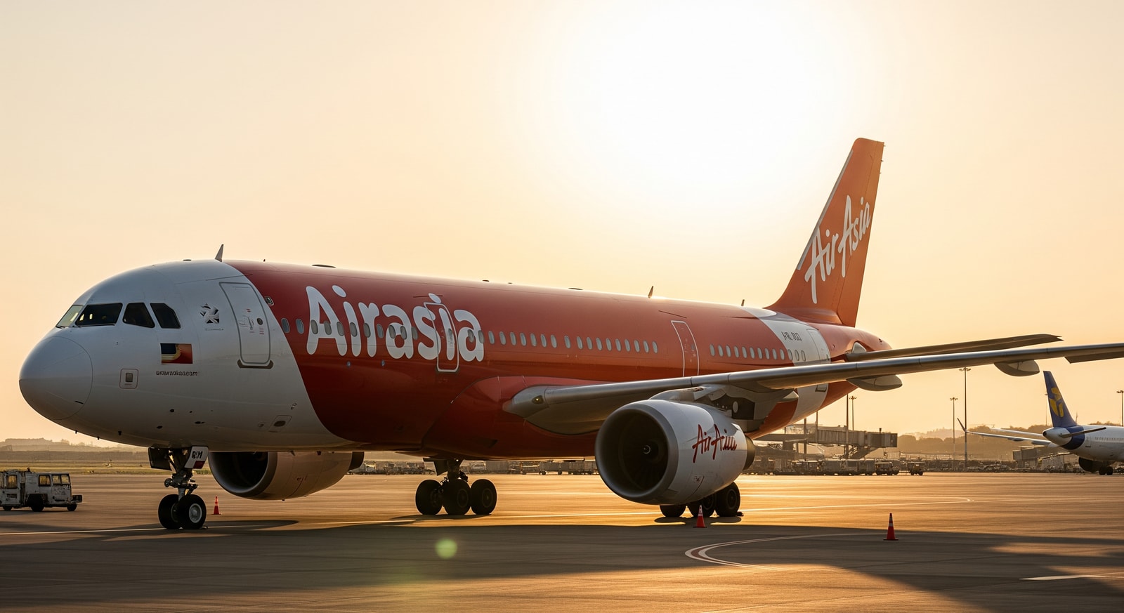 AirAsia X aircraft at an airport, representing the new Kuala Lumpur–Bahrain–London route