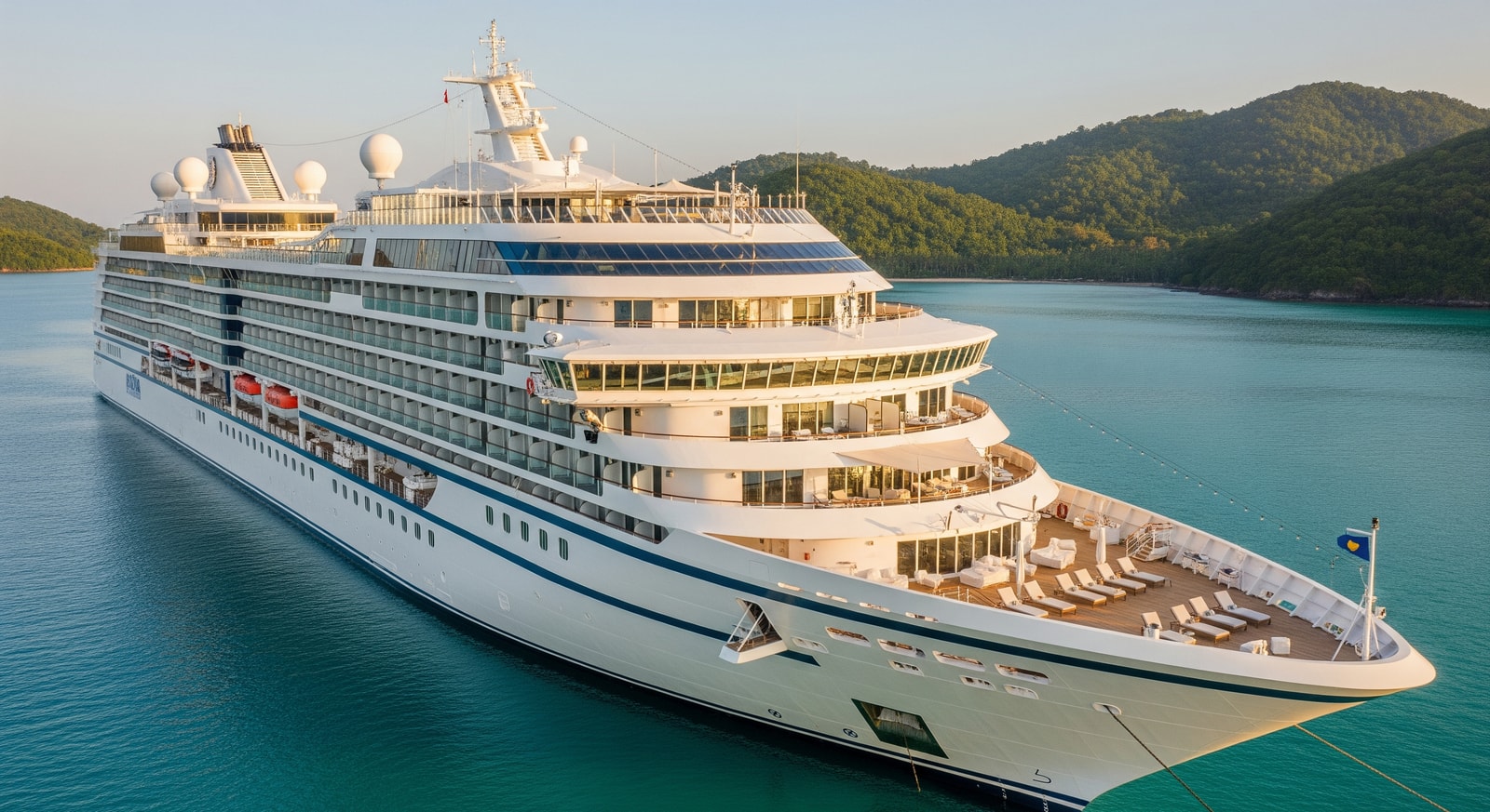 A luxury cruise ship representing Aroya's offerings as promoted in India