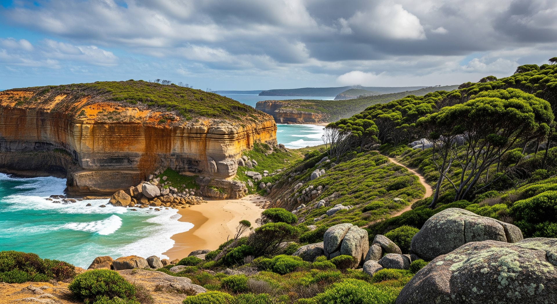 Coastal cliffs and wilderness representing Australia's hidden destinations like Wilsons Promontory and Kangaroo Island