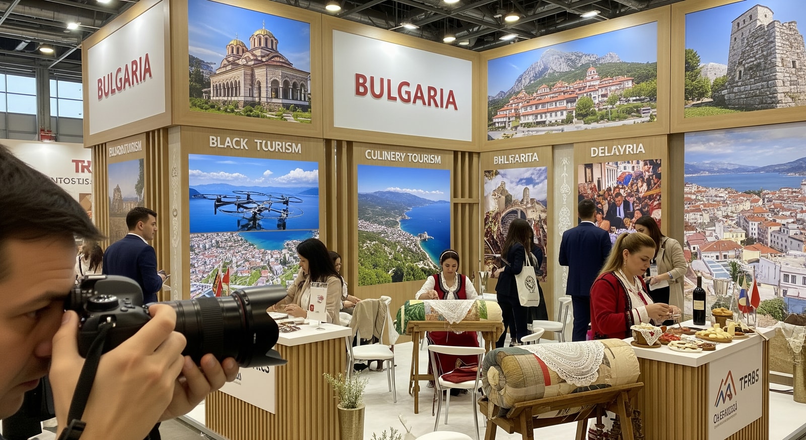 Bulgaria's exhibition stand at TTR 2026 in Bucharest showcasing cultural and tourism offerings