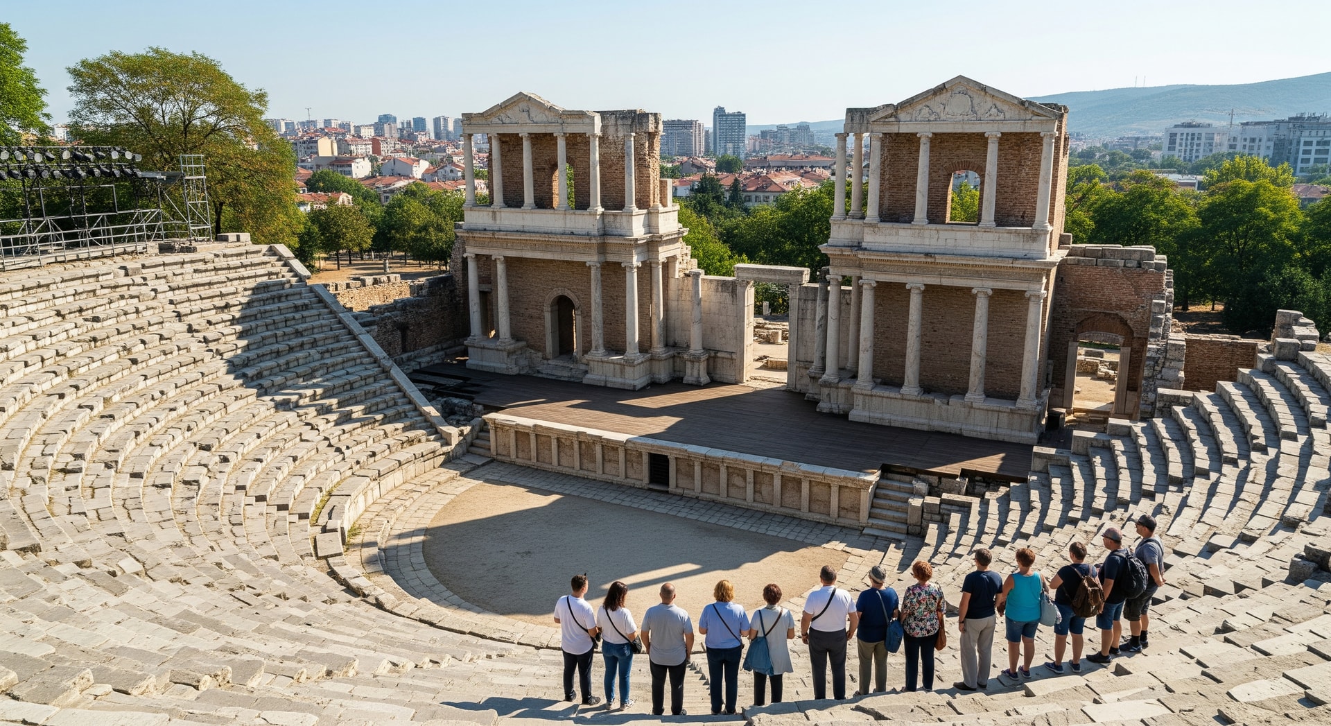 Tourists visiting a historic Bulgarian site reflecting the country's tourism growth in 2025