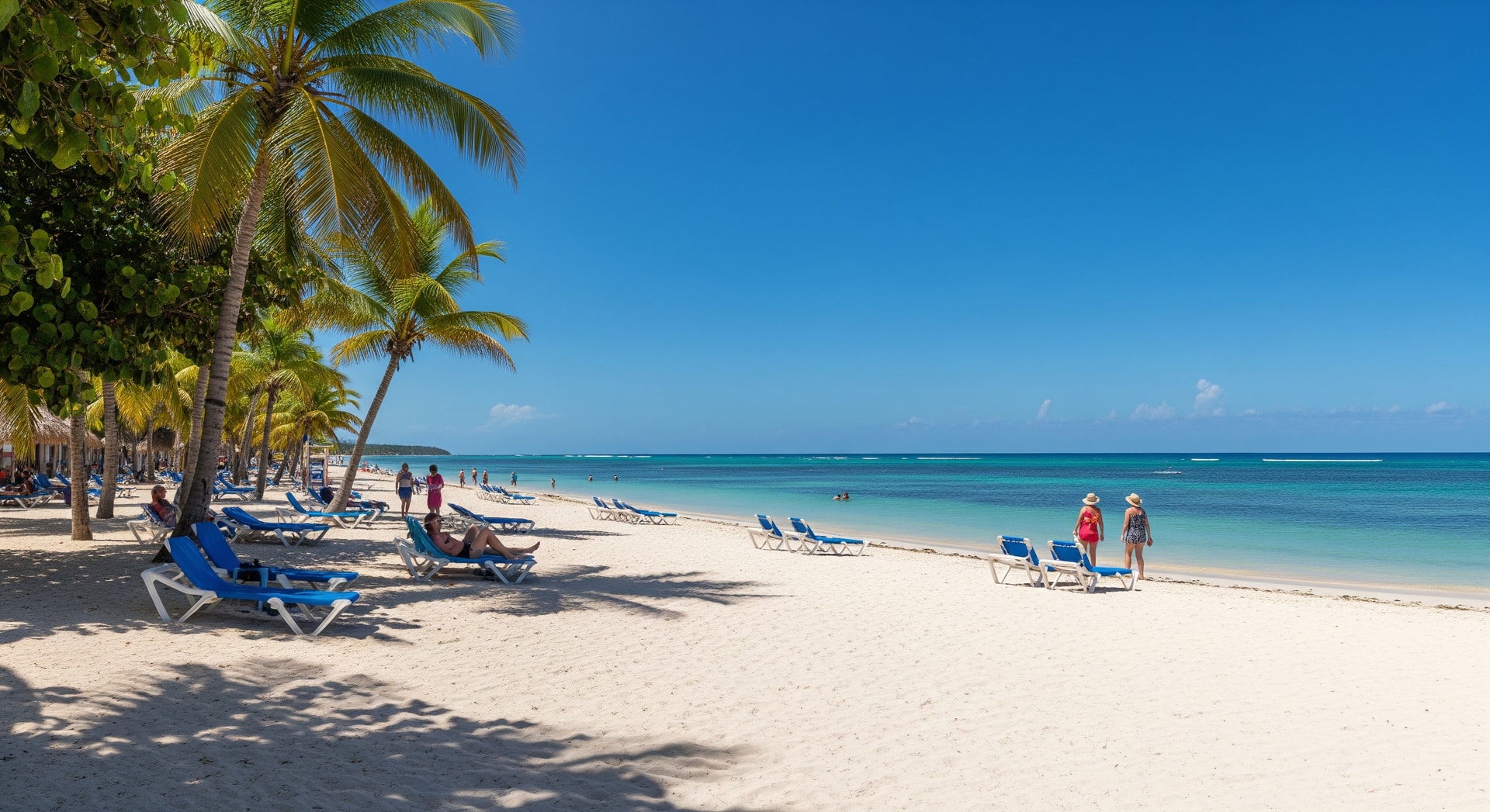 Caribbean beach and tourists illustrating Caribbean tourism decline and travel trends