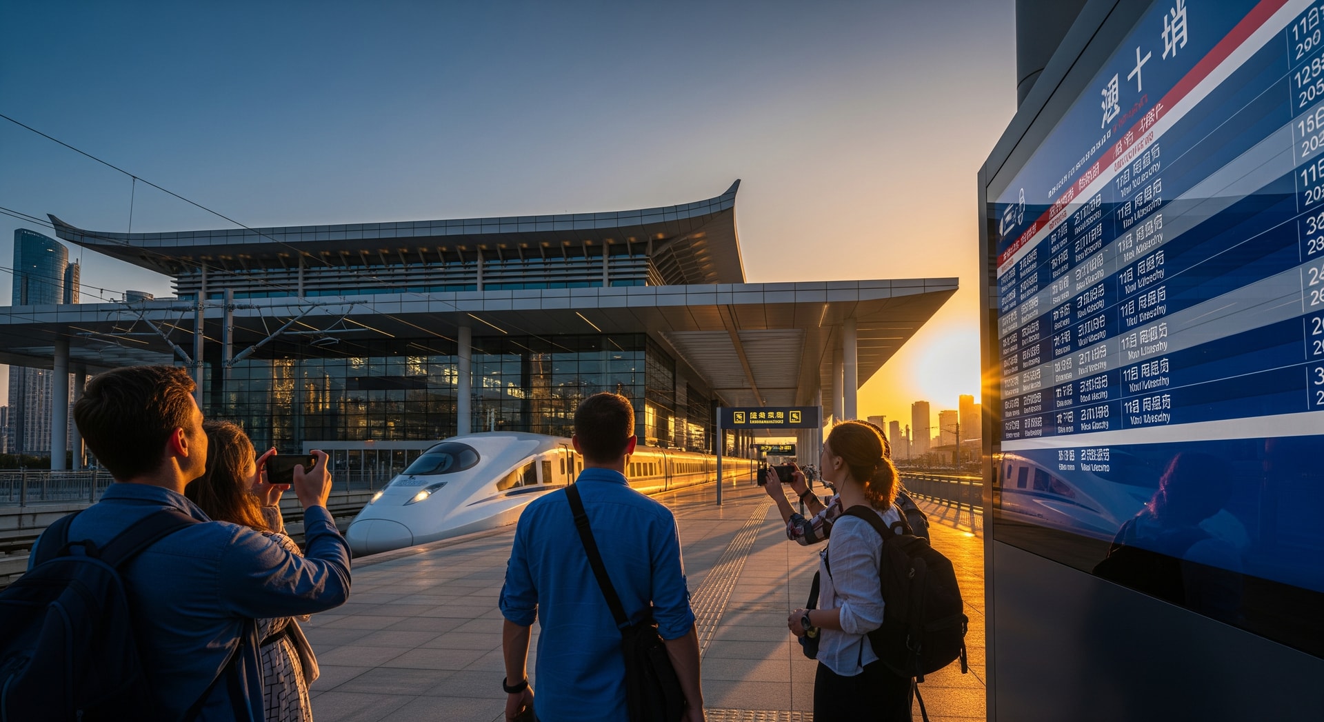 Foreign visitors arriving in a Chinese city, representing increased travel from Nordic countries