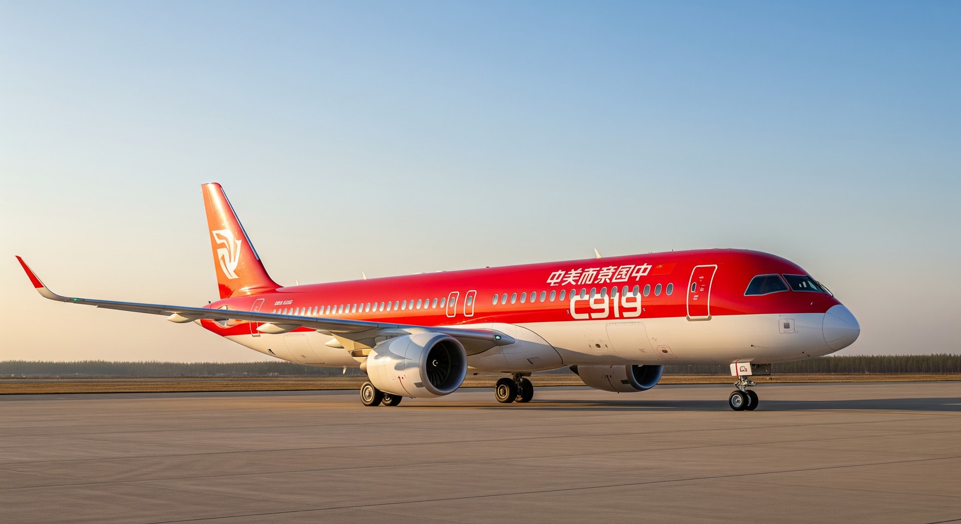 COMAC C919 aircraft prototype on tarmac highlighting Chinese aviation advancement