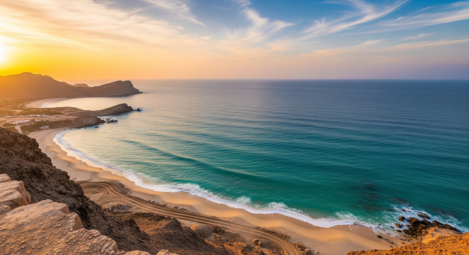 Clifftop view overlooking the Arabian Sea where the AIDA development will host Nickelodeon Hotels & Resorts Oman