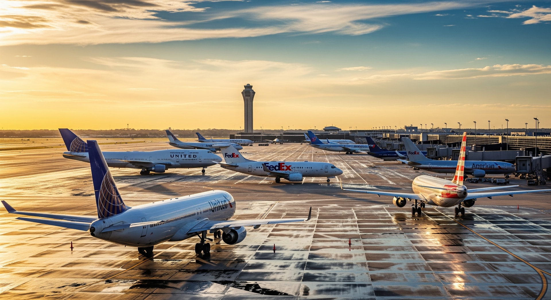 Aircraft at Dallas/Fort Worth International Airport amid delays
