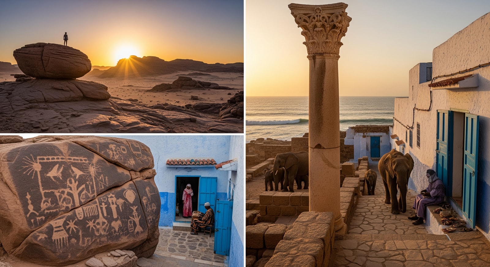 Cultural sites and conservation landscapes in Algeria and Angola representing emerging tourism trends