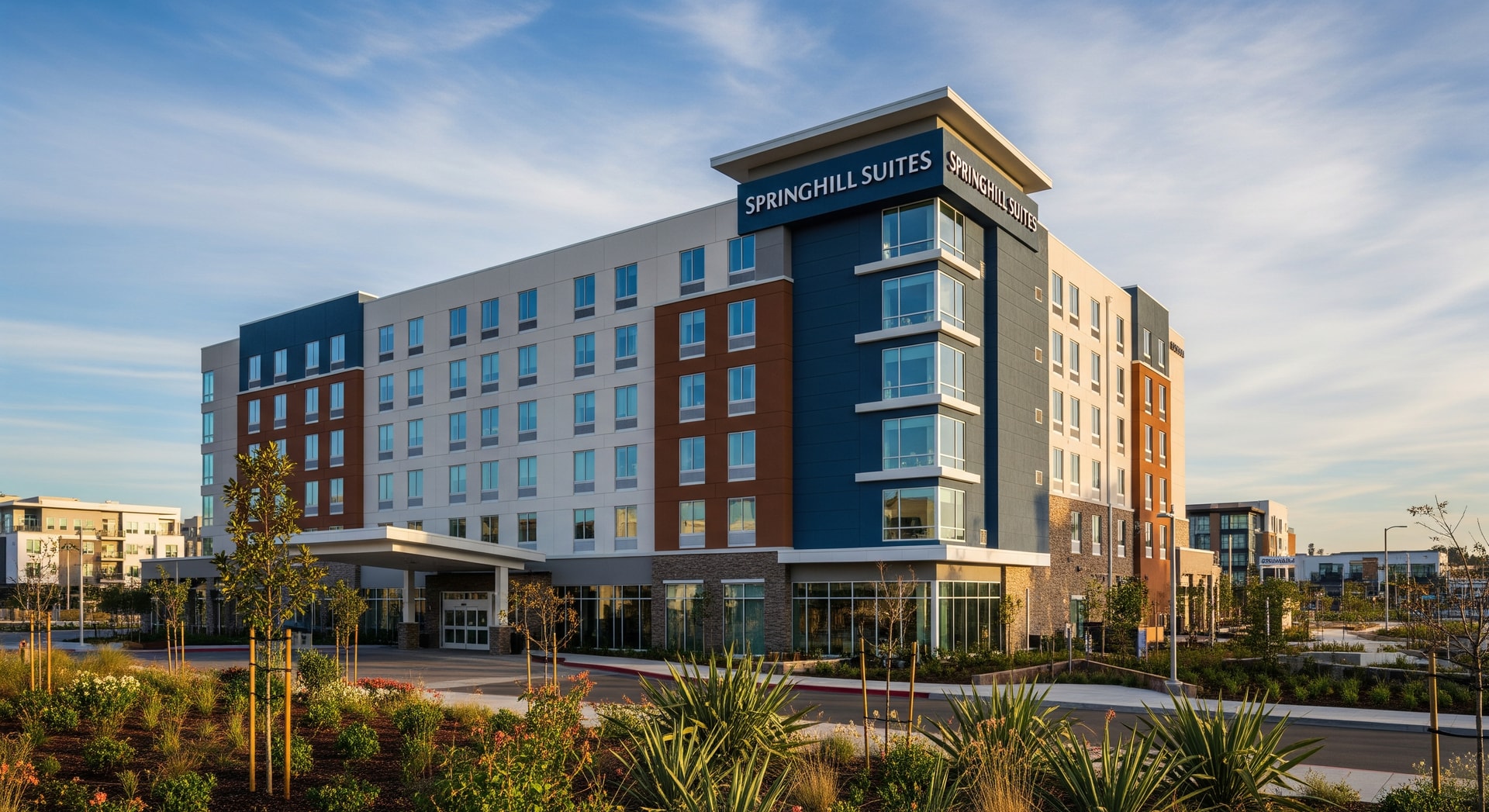 Exterior view of the new SpringHill Suites Ventura Oxnard near The Collection RiverPark