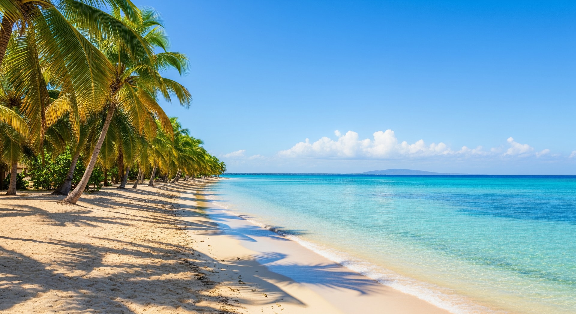 Tropical coastline with turquoise water and palm trees representing Caribbean travel destinations 2026