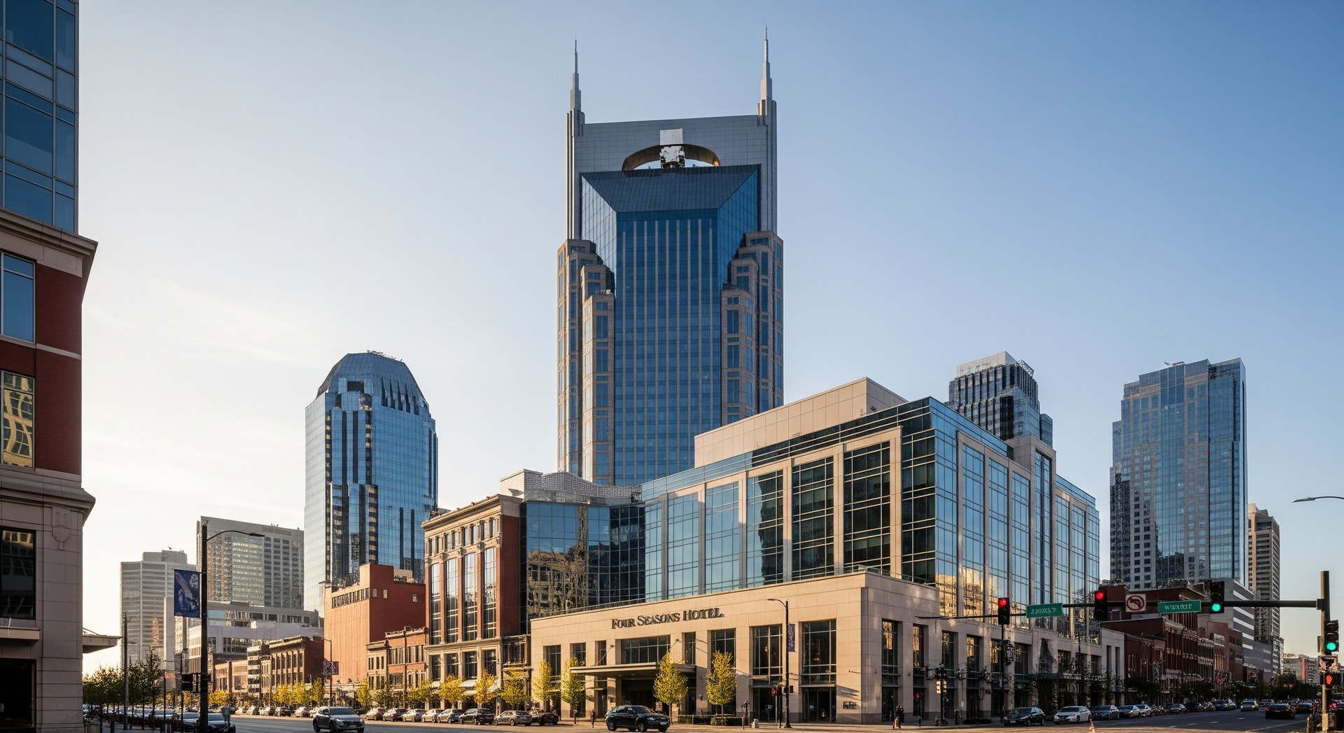Exterior view of Four Seasons Hotel Nashville in downtown Nashville