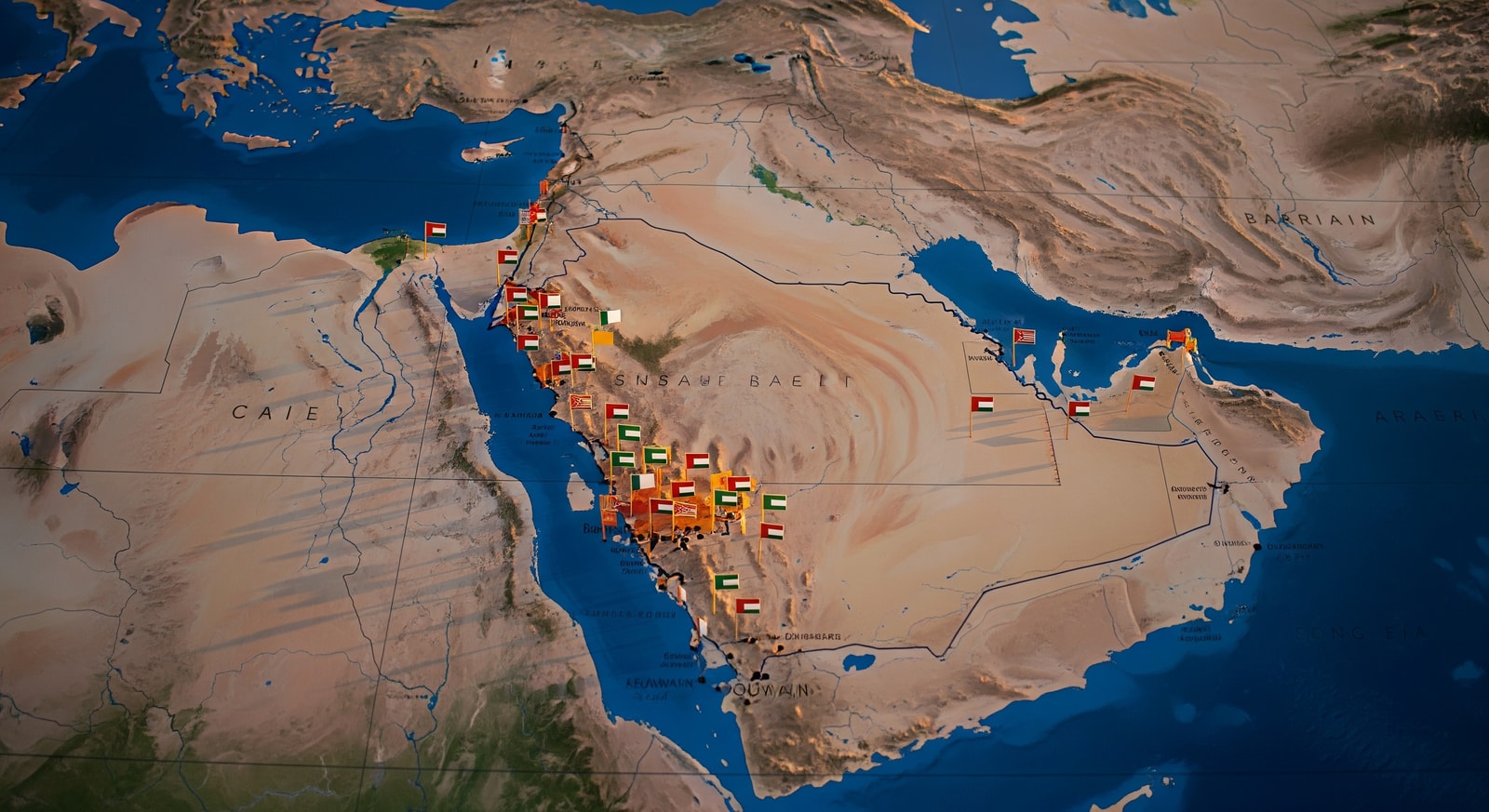 Map highlighting GCC countries with flagged unsafe cities for travel in 2026
