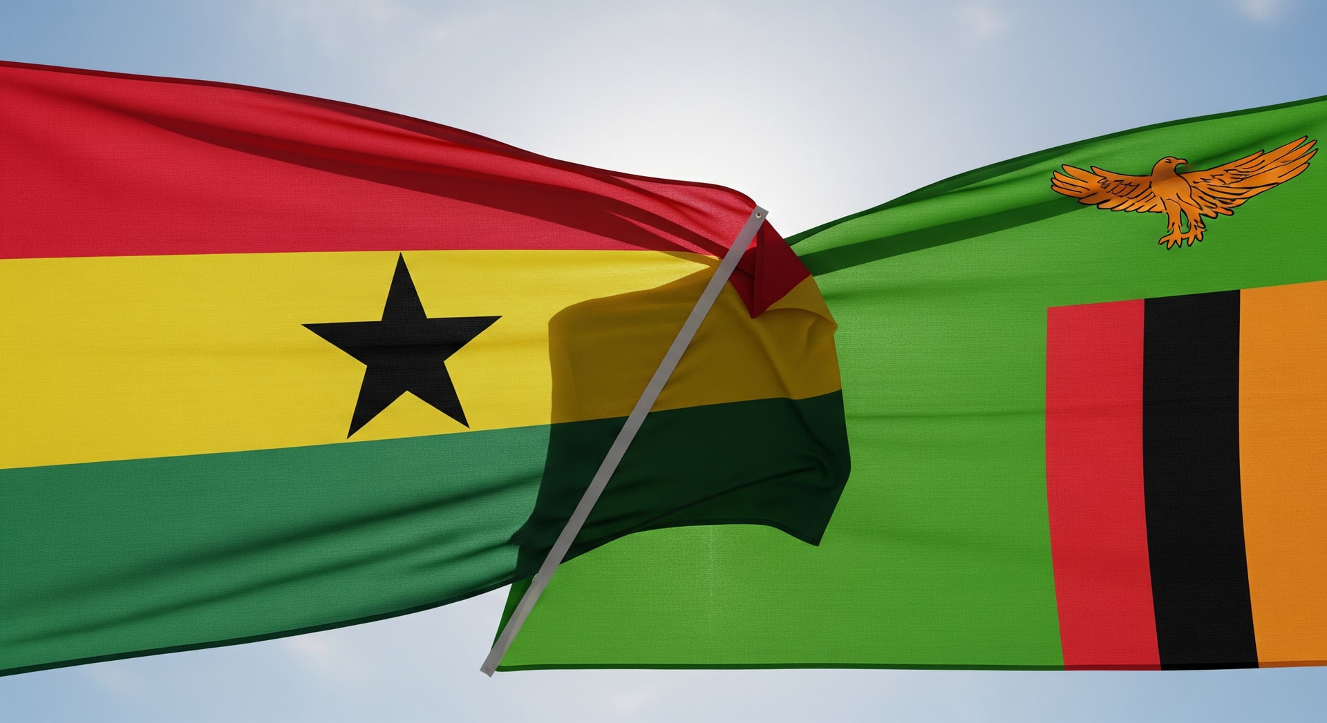 Flag icons of Ghana and Zambia symbolising visa-free travel and strengthened connectivity