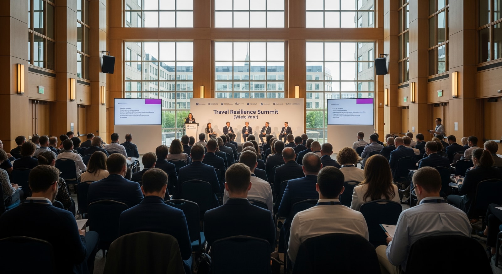 Industry leaders and policymakers convening to discuss travel resilience and cross-sector coordination