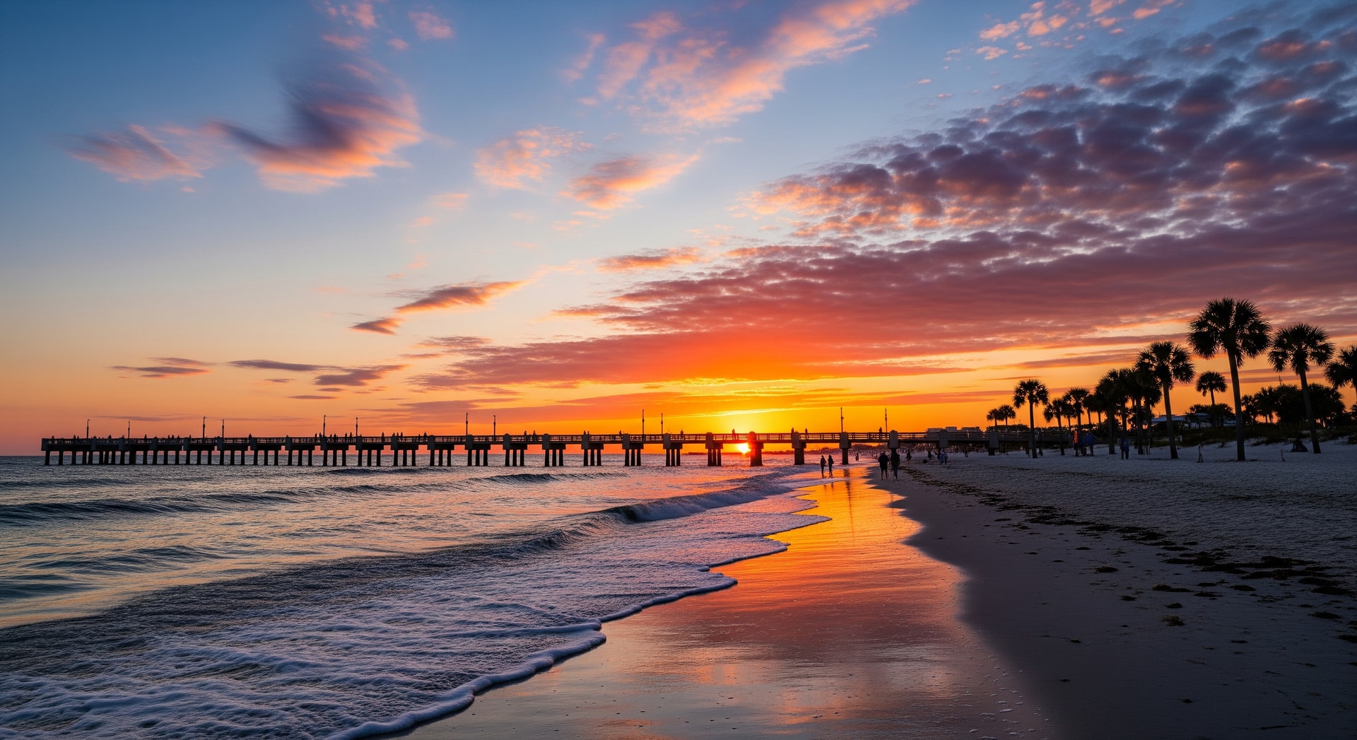 Naples Pier and Gulf shoreline on the Paradise Coast at sunset, illustrating Naples tourism
