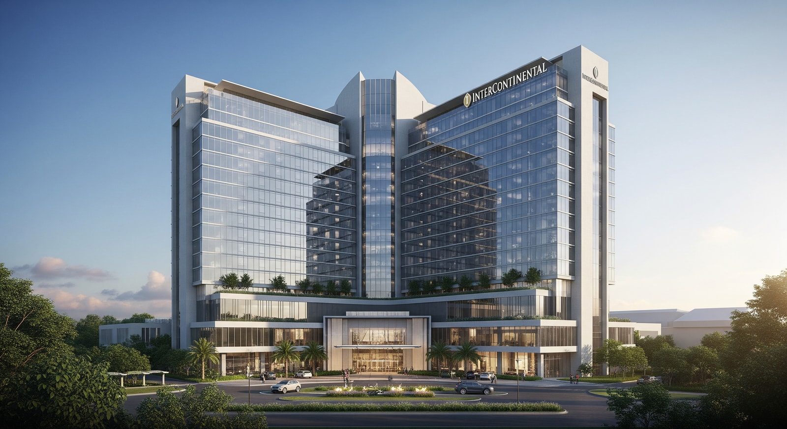 Rendering of the planned InterContinental Port Moresby hotel in the diplomatic district