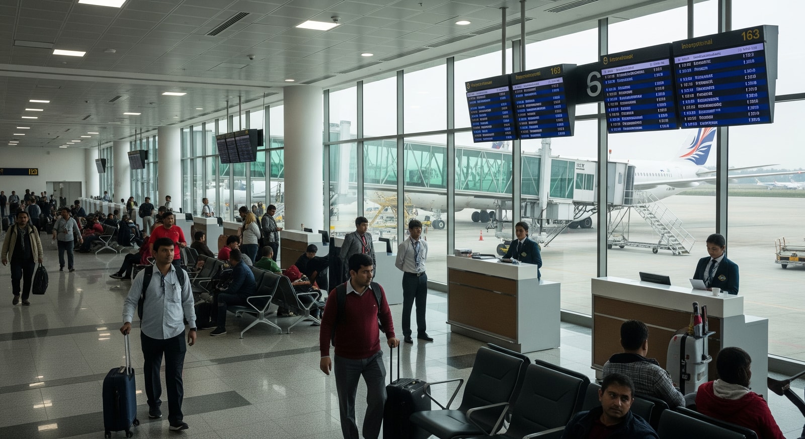 Sheikh-ul-Alam International Airport terminal in Srinagar, prepared for international flights with modern facilities