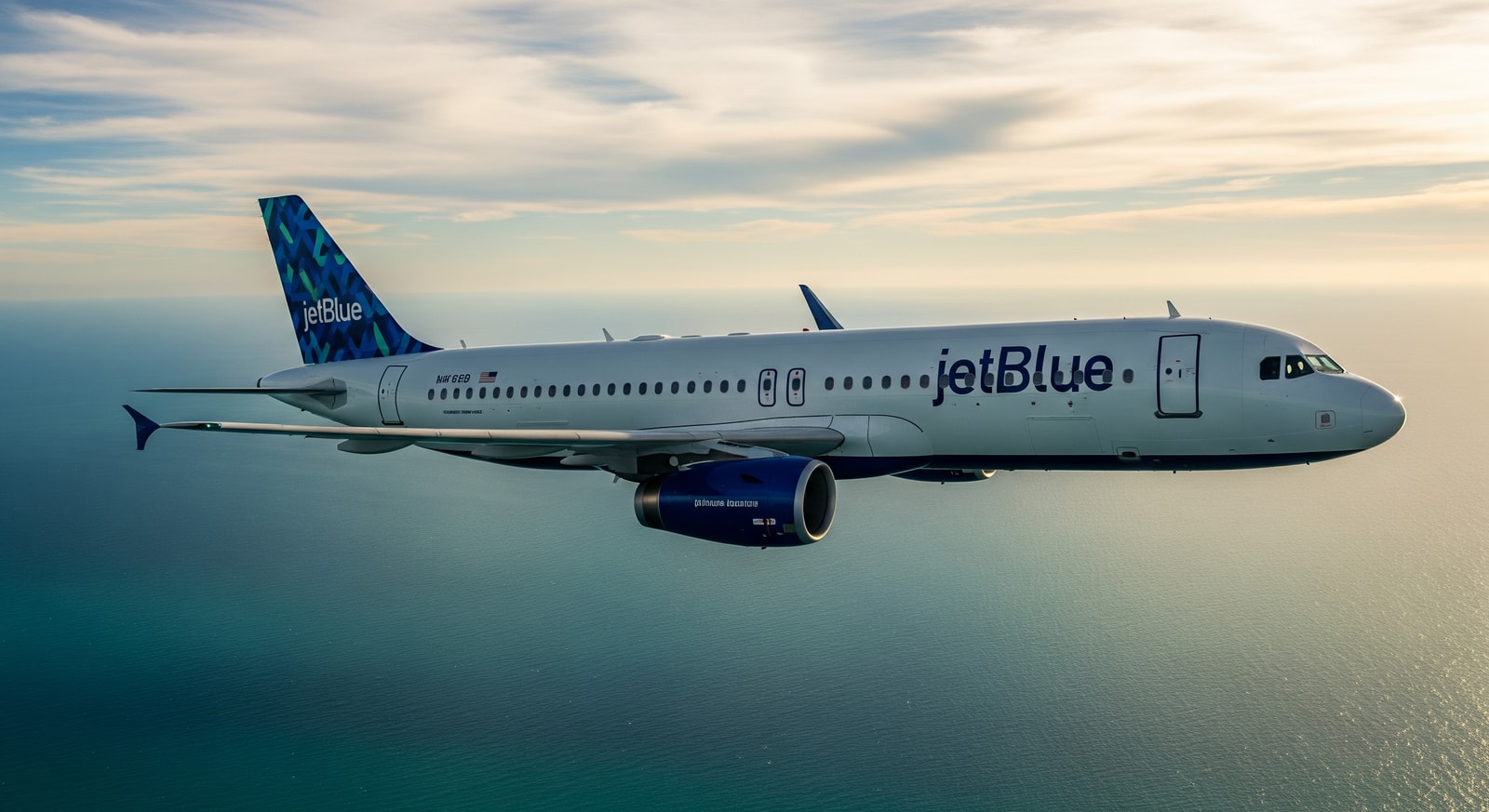 Airbus A320 flying over the Gulf of Mexico, reflecting the JetBlue A320 incident and subsequent software actions