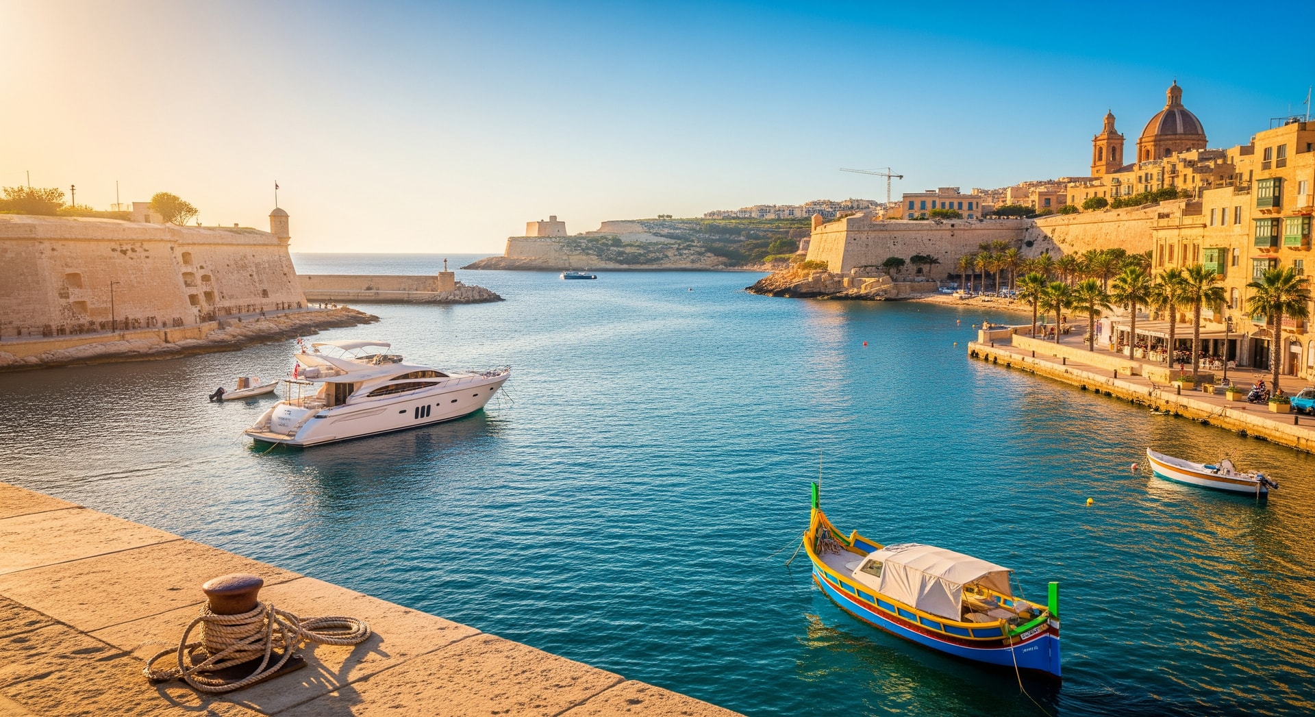 Historic harbour and sunlit coastline of Malta, illustrating Malta tourism growth