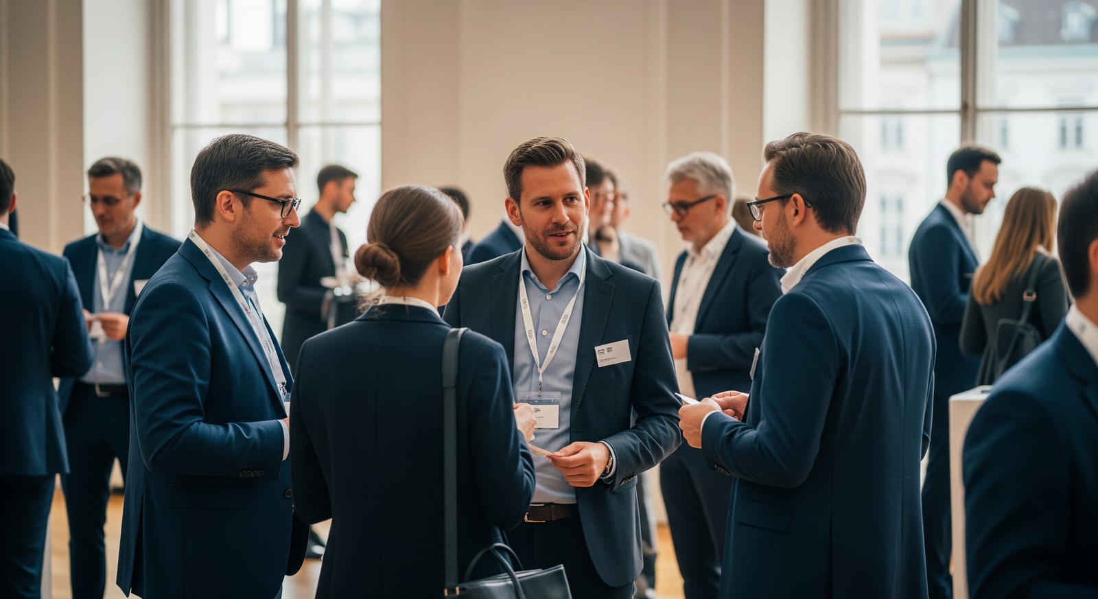 Delegates networking at a meetings and incentives event in Vienna during a session