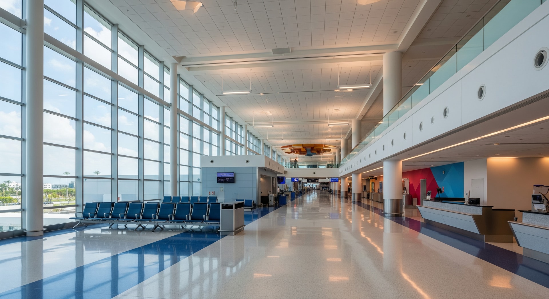 Rendering of Miami International Airport Concourse D expansion showing new gates and passenger areas