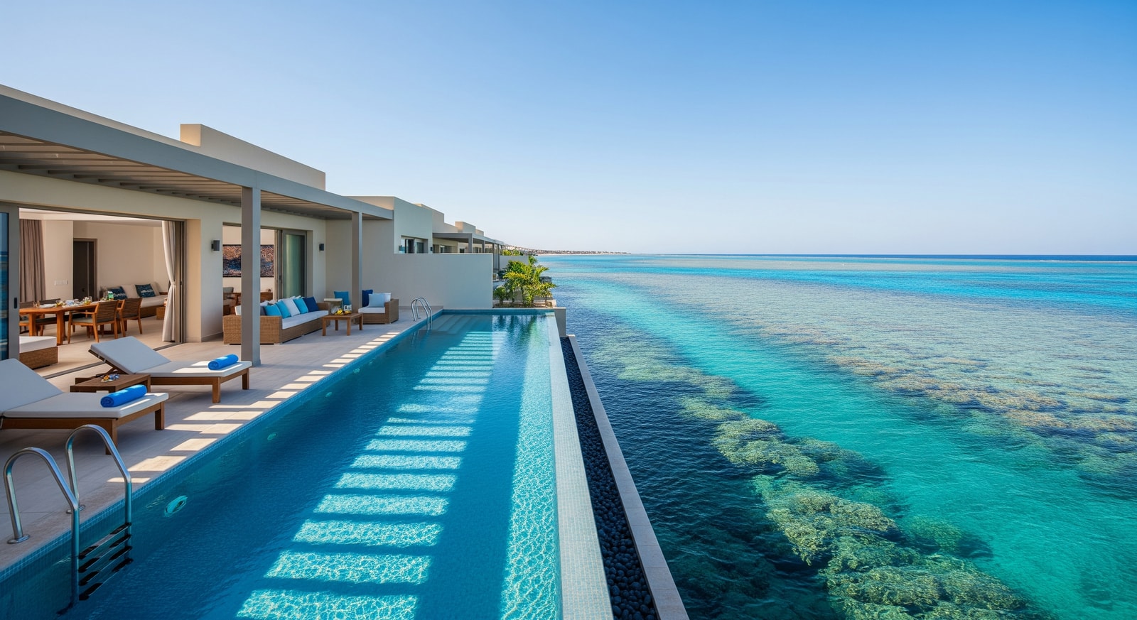 Luxury Red Sea resort villa with private pool and clear waters showcasing Red Sea luxury escapes