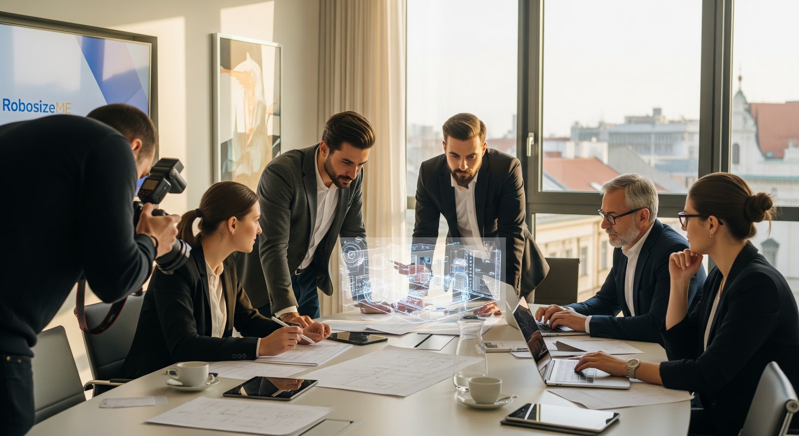 RobosizeME team collaborating on hotel automation solutions in Olomouc