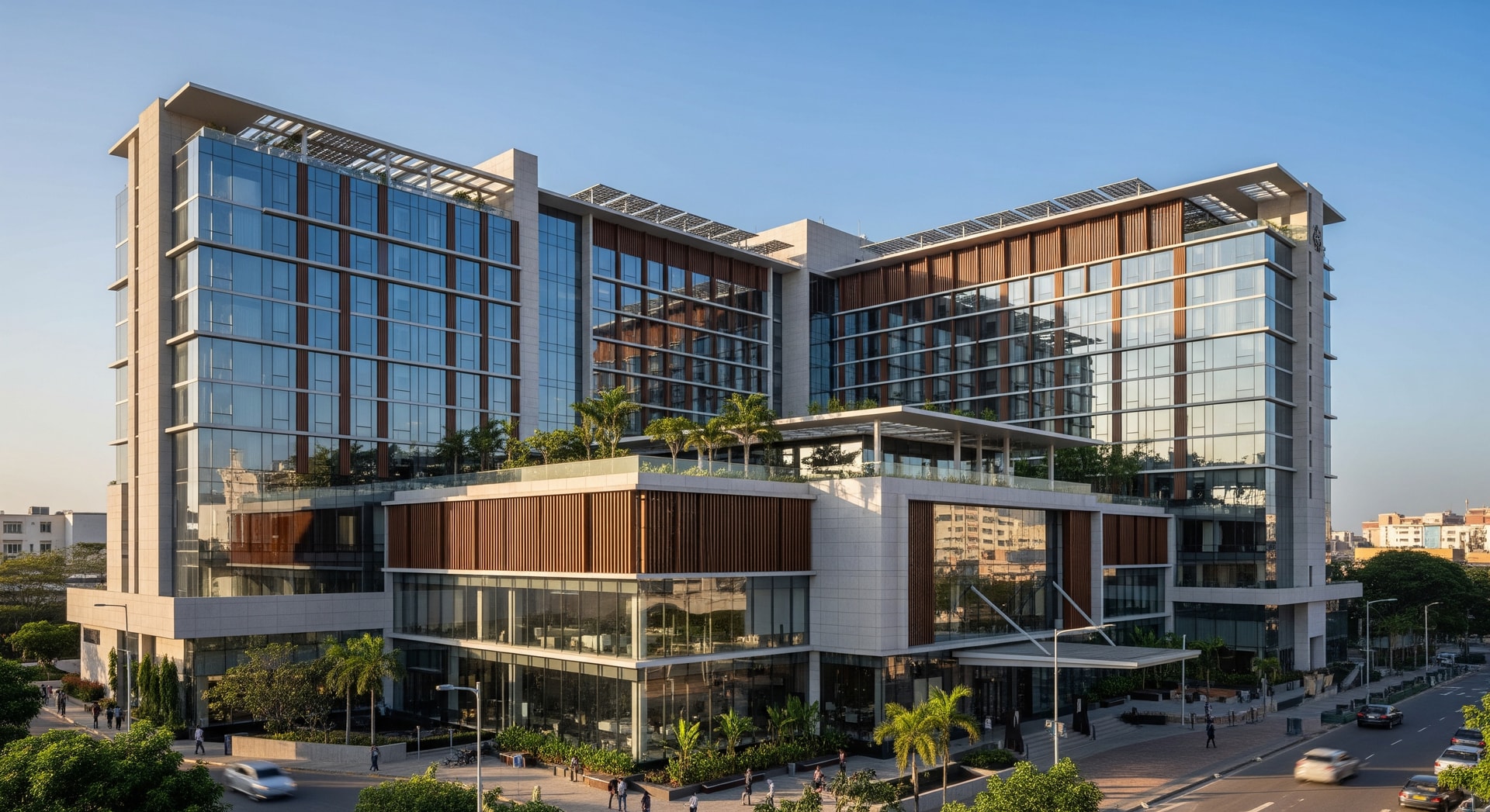 Rendering of a luxury hotel development in central Accra with modern architecture