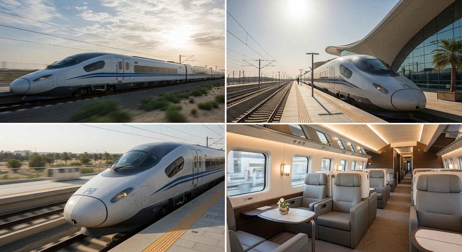 Haramain High-Speed Railway train interior and exterior showcasing modern features