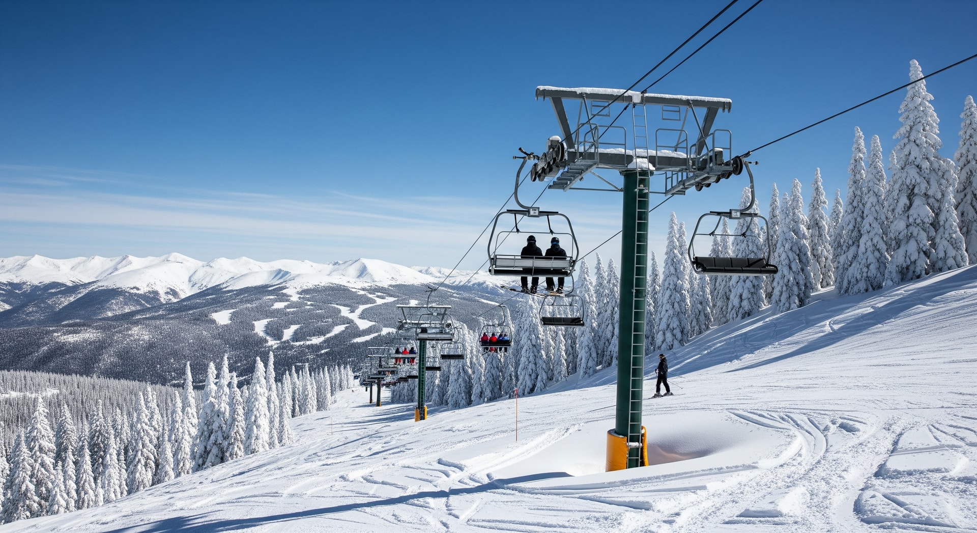 Ski lift and snowy slopes at a US mountain resort during the 2025–26 season