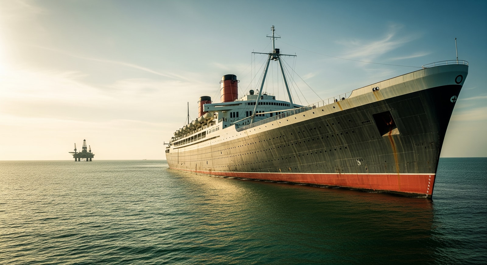 Historic SS United States prepared for transformation into an artificial reef off the Gulf Coast