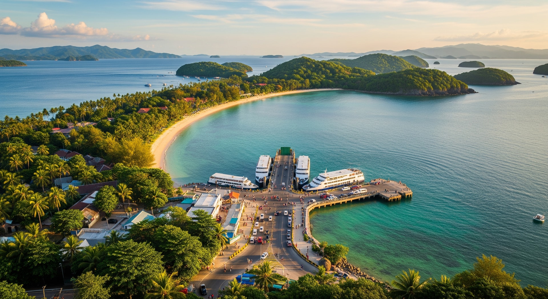 Puerto Galera coastline and ferry terminal where PG-Pass will be used to manage visitors