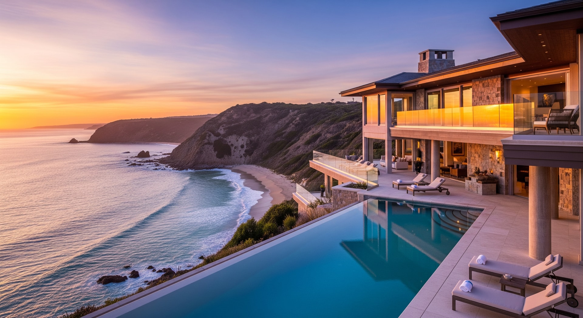 Luxury villa overlooking coastline representing luxury villa rentals and Rental Escapes expansion