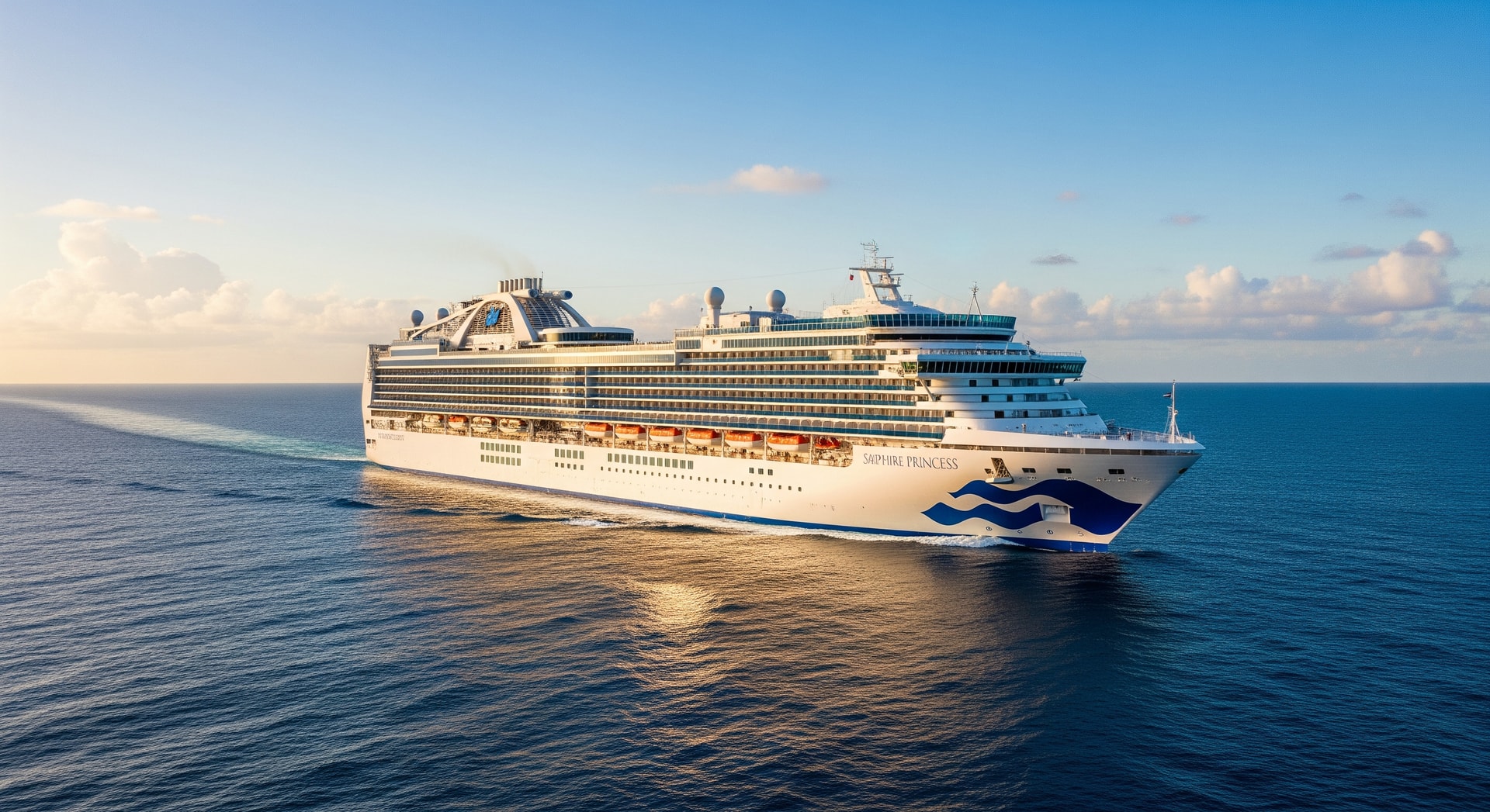 Sapphire Princess at sea during repositioning voyage