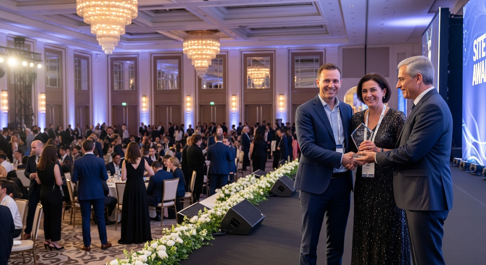 Delegates and award winners at the SITE Global Conference Crystal Awards Gala in Abu Dhabi
