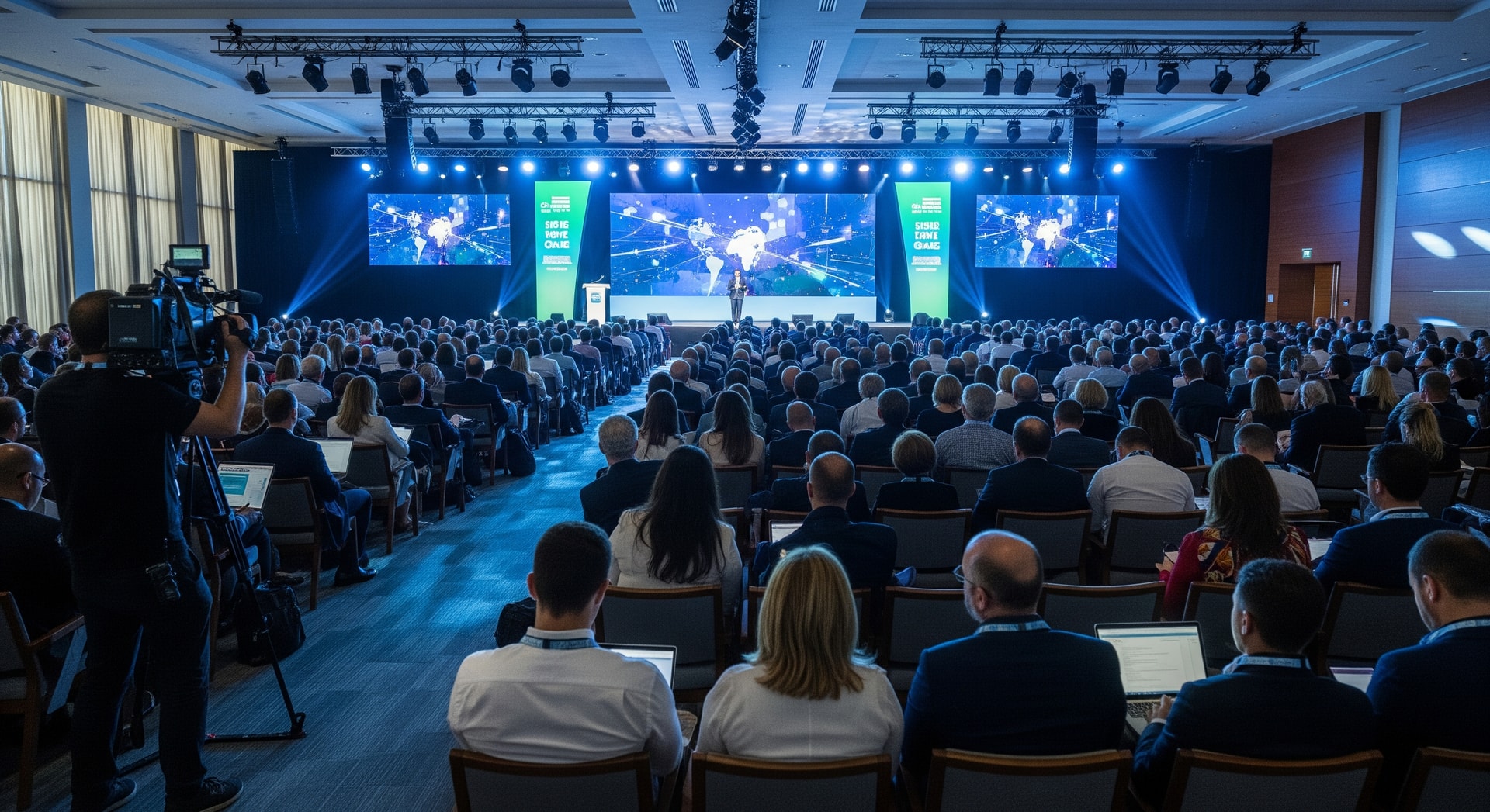 Delegates at the SITE Global Conference in Abu Dhabi attending a main-stage session