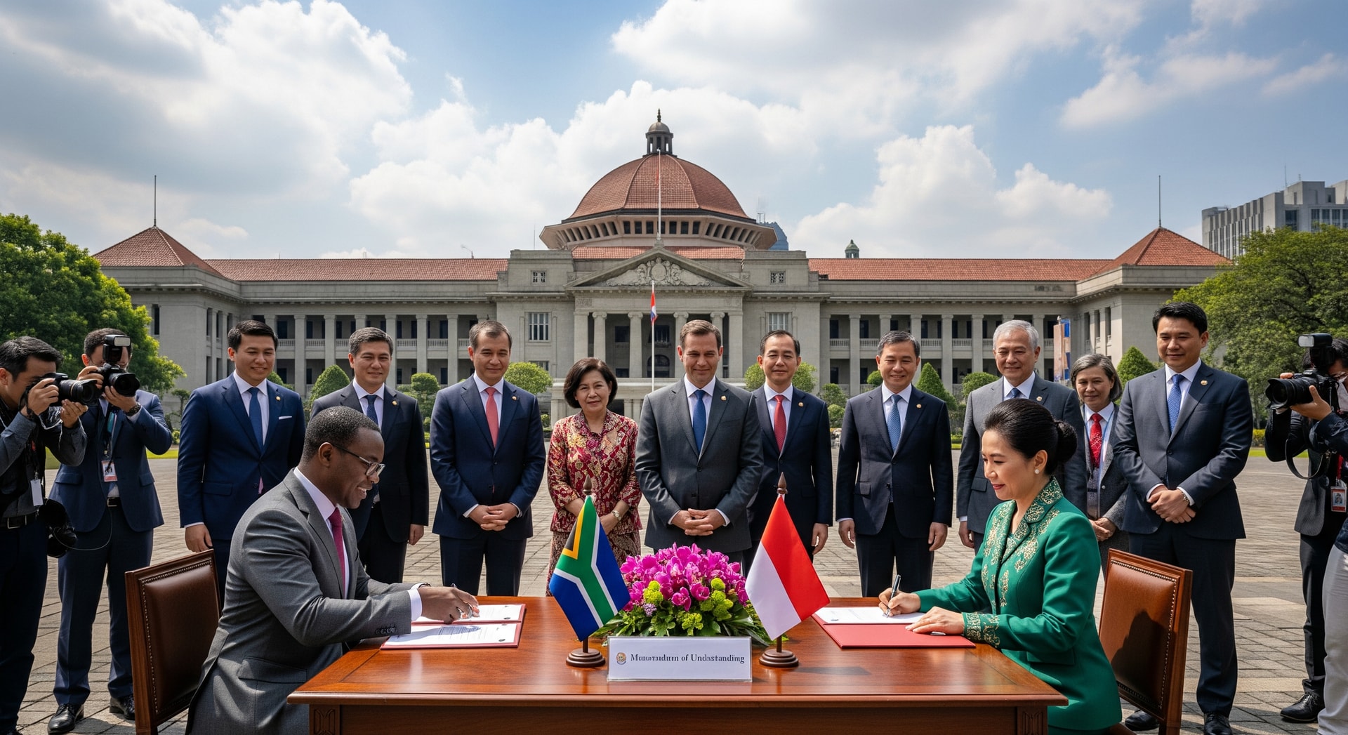 Officials from South Africa and Indonesia signing a tourism Memorandum of Understanding in Jakarta
