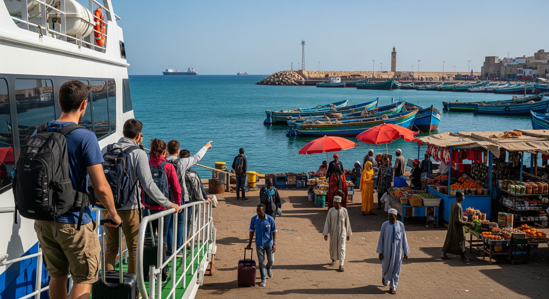 Southern European travellers arriving in Africa, illustrating growing tourism links between Southern Europe and African destinations