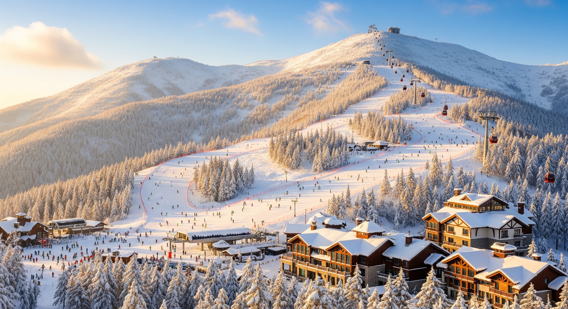 Ski slopes and resort infrastructure in Jilin Province, Northeast China