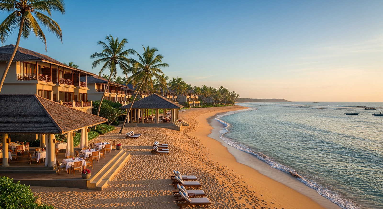 Rendering of a beachfront resort with dining and wellness spaces at Weligama, Sri Lanka
