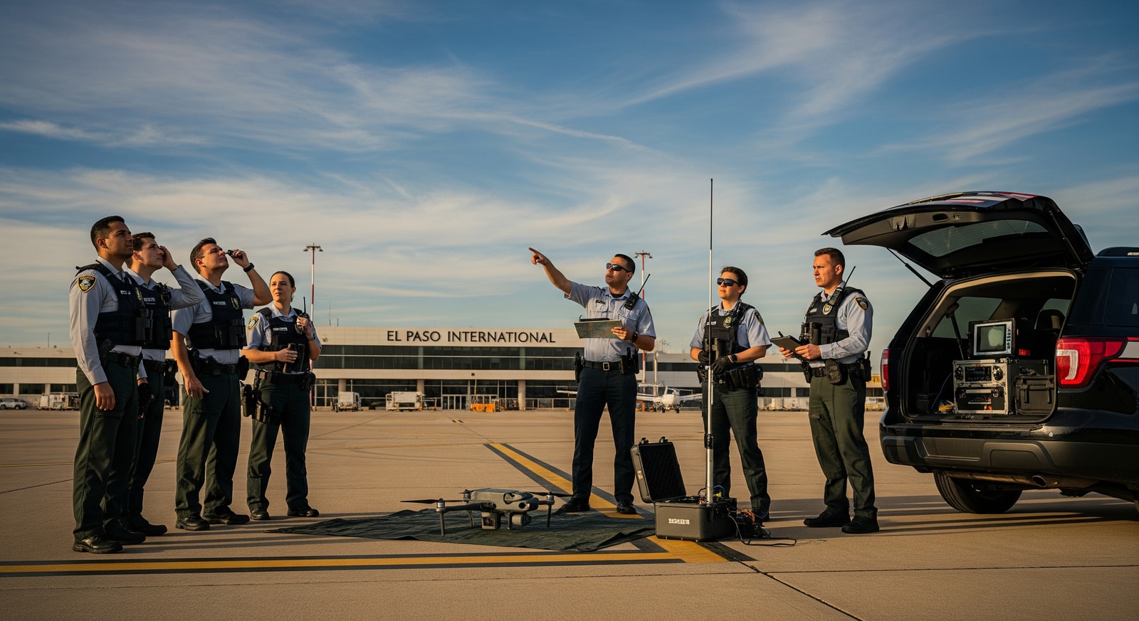 El Paso International Airport with response teams after cartel-linked drones breached airspace