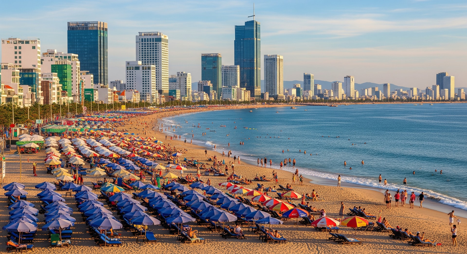 Beach and city skyline in Vietnam highlighting growing tourism numbers in January 2026
