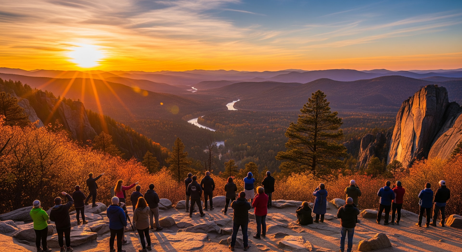 Visitors enjoying views at a U.S. national park during a fee-free day